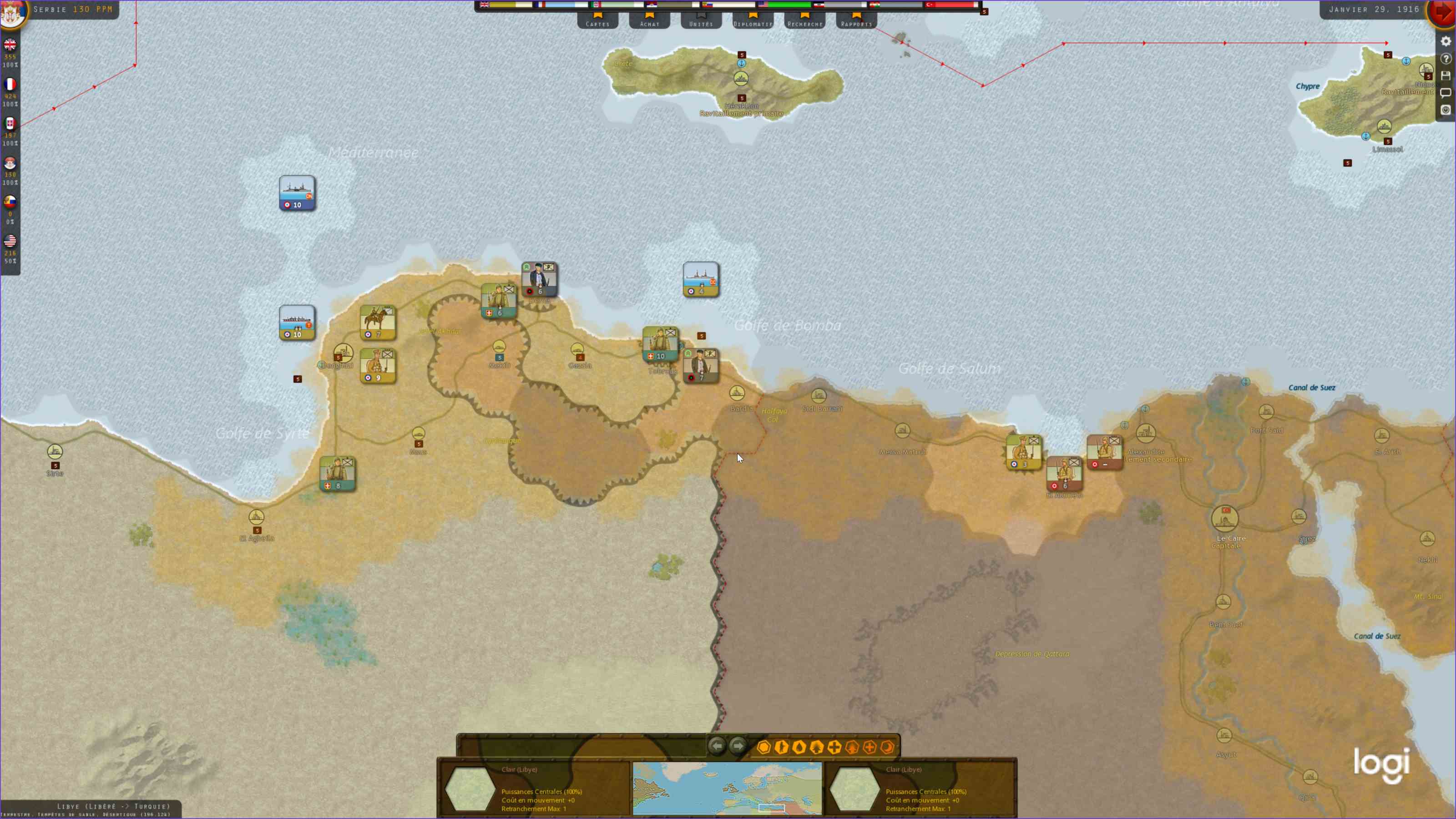 La Libye et l'Egypte montent en puissance.