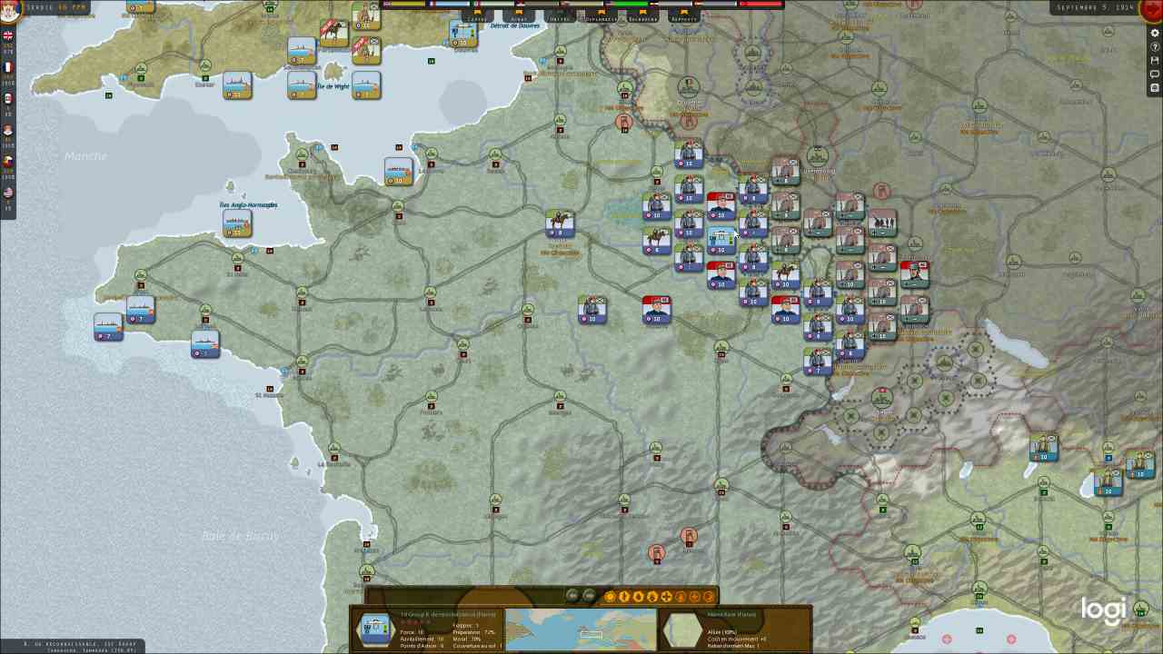 position avant la contre-attaque française