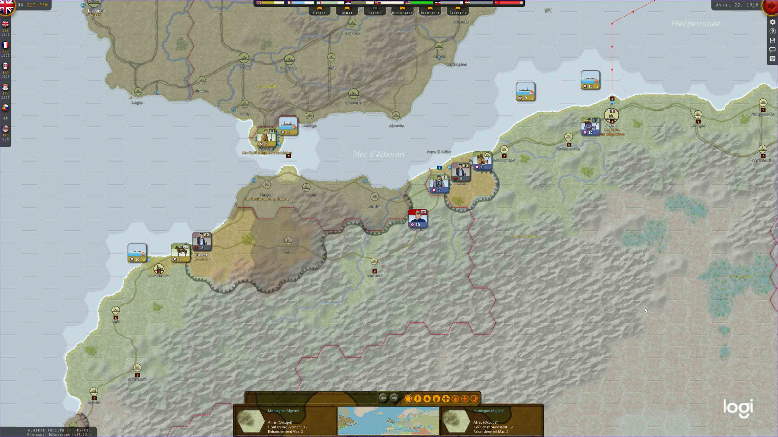 L'Afrique du Nord avec l'arrivée de la division de marine qui devrait faire la différence.
